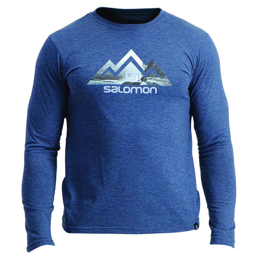 Salomon Israel TIP TOE LS M - Mens T shirts - Dark Denim (SNJT-76081)